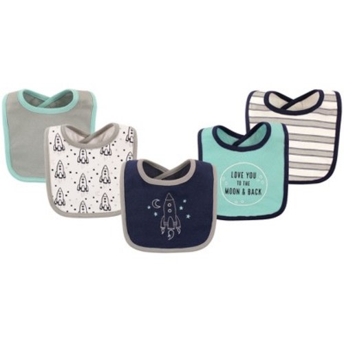 Hudson Baby Infant Boy Cotton Bibs 5pk, Rocket, One Size