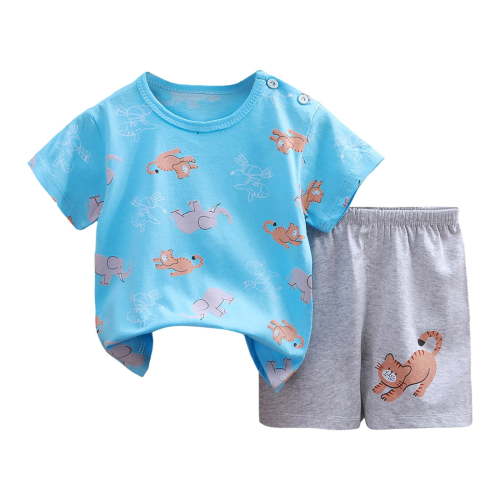 PEASKJP Newborn Boys' Short Sets Toddlers and Baby Boys' 2-Piece Shorts, and Tee Playwear Set,Size 3-6 Months