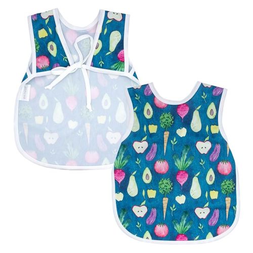 BapronBaby Organic Produce Bapron - No Neck Tie Safer Bib for Baby& Toddler - Soft Waterproof Stain Resistant - Machine Washable - Sz Baby/Toddler 6m-3T