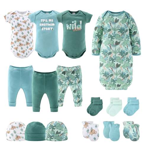 Clothing Gift Set for Baby Boys or Girls - Wild Jungle, 16 Piece