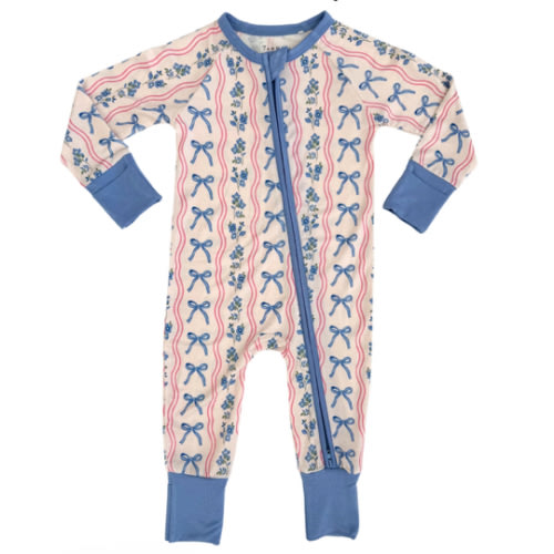 Amelia Bow Zipper Romper – In My Jammers