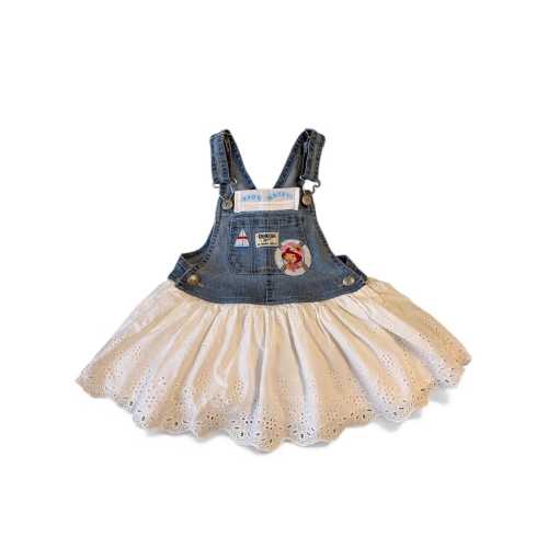 Upcycled Vintage 2006 Sailor Strawberry Shortcake "OshKosh" Overall Dress 2T