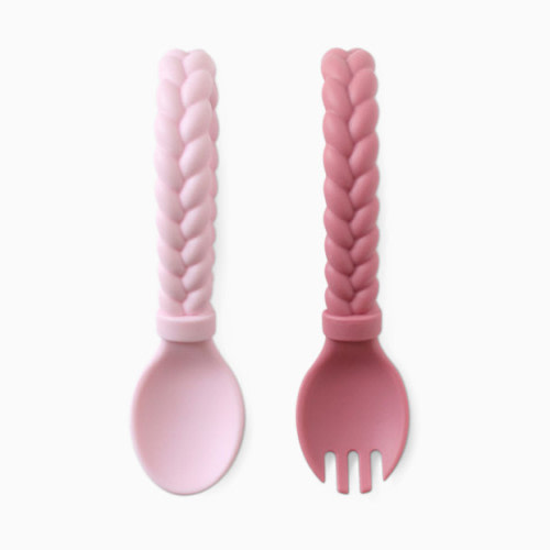 Itzy Ritzy Looped Spoon & Fork Set - Pink