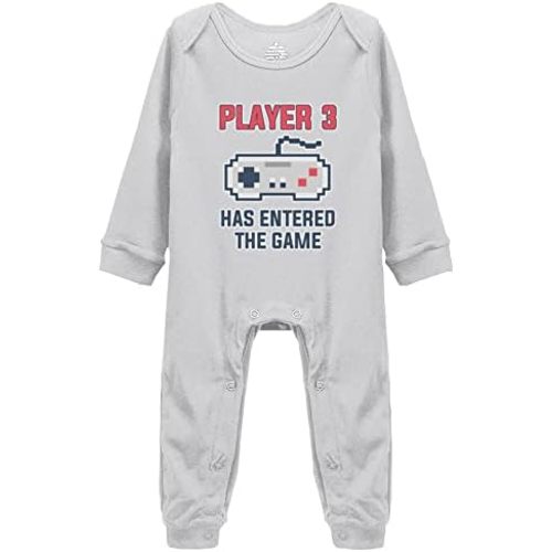 Yeavomeny Player 3 Has Entered The Game Unisex Newborn Bodysuit Infant Baby Short Sleeve s