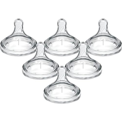 Dr. Brown's Options+ Wide-Neck Baby Bottle Nipple, Level 1 (0 Months+), 6 Count