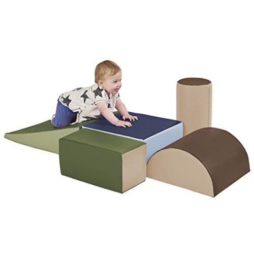 ECR4Kids SoftZone Climb and Crawl Active Playset, 5-Piece, Earthtone