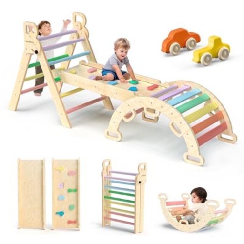 Bluewood Montessori Triangle Climbing Set, Indoor Playground for Kids, 3-Piece