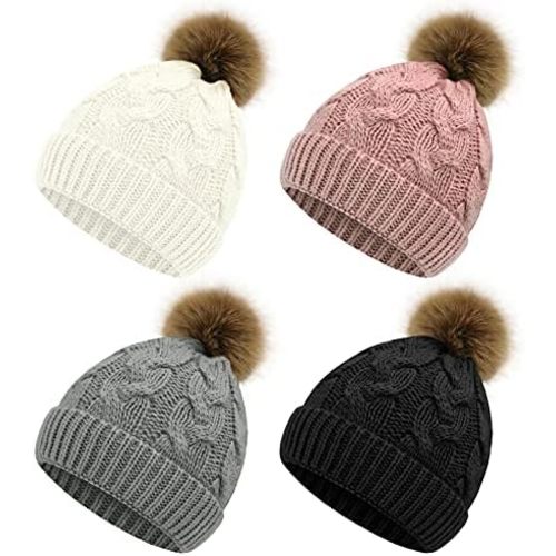 Olreco Baby Beanie Baby Winter Hat Toddler Winter Hat Infant Beanie Knit Toddler Hats for Girls Boys Infant Hats with Pom Pom