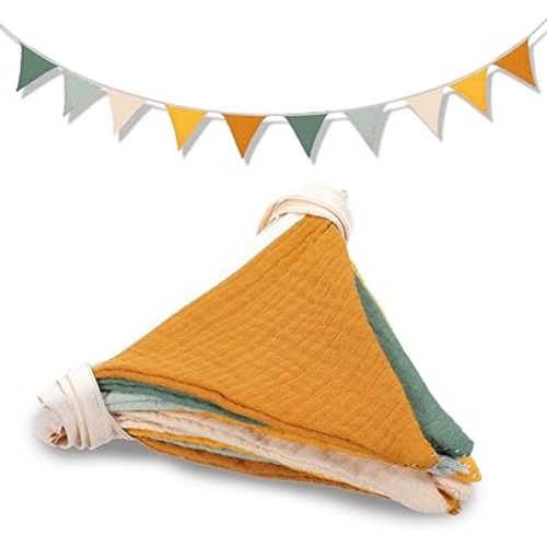 Pennant Banner Flags, Boho Garland Triangle Bunting Banner for Nursery Playroom Decor, 7.74 Ft Fabric Flag Garland for Baby Birthday Baby Shower Wedding Party Decorations (Colorful)