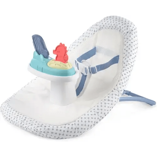 Skip Hop 2-in-1 Baby Ergonomic Activity Floor Seat for Upright Sitting Lightweight and Travel-Friendly Seascape Age 0+