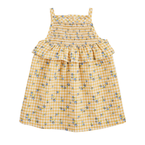 Yellow Smocked Dress for Babies 3-6 Months | Mud Pie