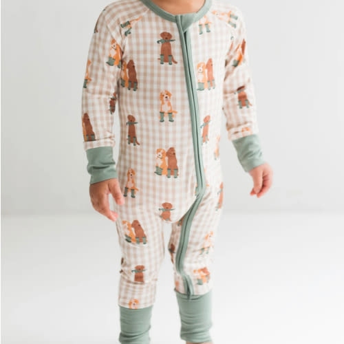 Green Pup Friends Zipper Romper – In My Jammers