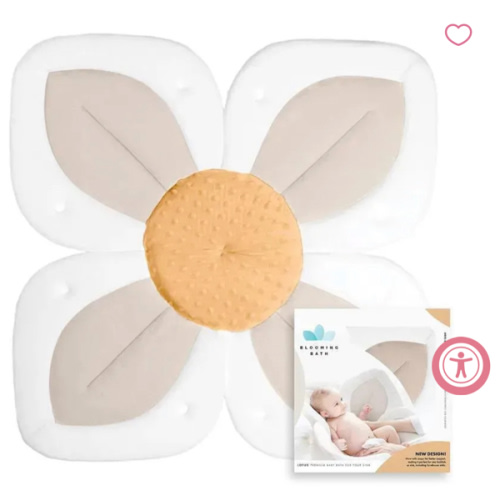 Blooming Bath - Lotus Flower Bath Mat Sink Cushion, Buttercream