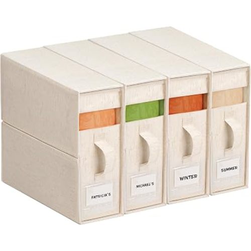 Cotton Linen Sheet Organizers and Storage, 4Pack Off-White