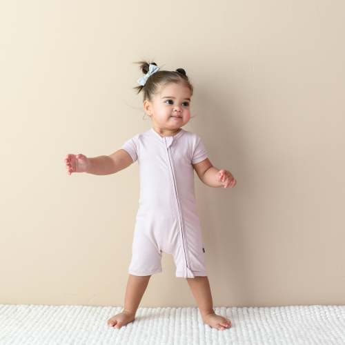 Zippered Shortall Romper Blush | Shortie Romper | Kyte Baby