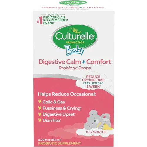 Culturelle Baby Digestive Calm & Comfort Probiotic (Age 0-12 Mos) 8.5Ml, Helps Periodic Colic, Gas, Fussiness, Crying & Digestive Upset In Infants & Newborns, Vegan Non-Gmo Gluten-Free, 1 Mos. Supply