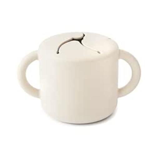mushie Silicone Snack Cup | Spill Proof Food Container for Toddler and Baby (Ivory)