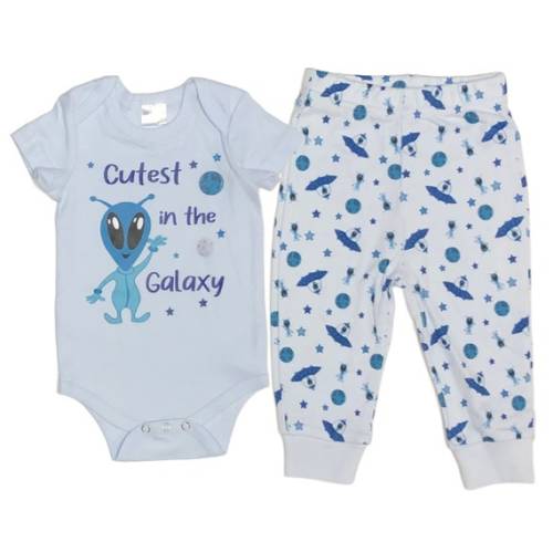 Cutest in the Galaxy Boys 2-piece Onesie Set | Cute Baby Boy Alien Onesie | Baby Shower Gift | Custom Printed Bodysuit | Two-piece Set - Etsy