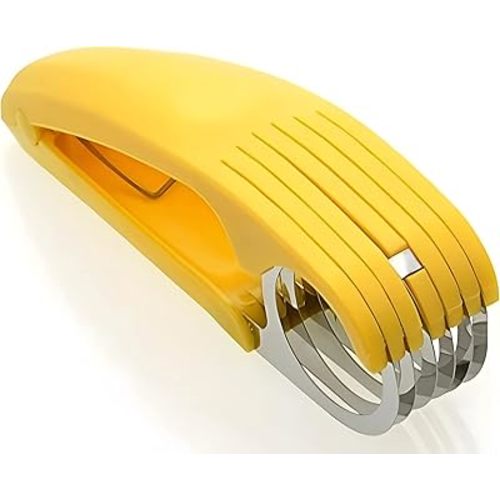 Guyuyii Banana Slicer Tool for Kids | Safer Than Knife ABS Plastic + Stainless Steel Cutter for Cereal, Oatmeal & Dehydrator Chips | Uniform Slices for Healthy Snacks | Dishwasher Safe Kitchen Gadget