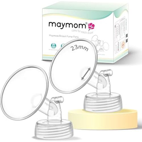 Maymom Wide Neck Pump Part for Spectra S1/S2 Pumps; Incl Wide Mouth Flange; Not Original Spectra Flange; Replaces Spectra Shield (23 mm Two Flanges)