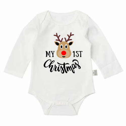 Gibobby Newborn Infant Baby Girl Boy Christmas Outfit Baby Christmas Jumpsuit Romper Long Sleeve Sweatshirt Fall Clothes(Red,0-3 Months)