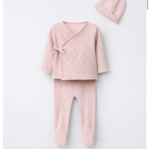 POINTELLE HEART LAYETTE SET AND BAG - Pink | ZARA United States