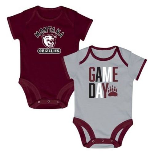 NCAA Montana Grizzlies Newborn 2pk Bodysuit - 0-3M