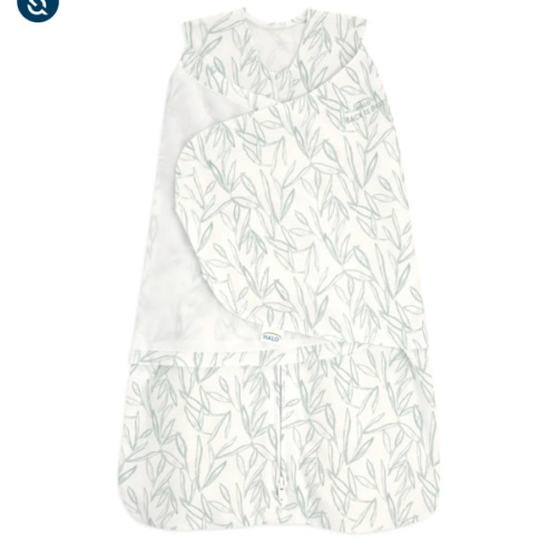 100% Cotton Baby Swaddle Green Leaves | Newborn | HALO US
