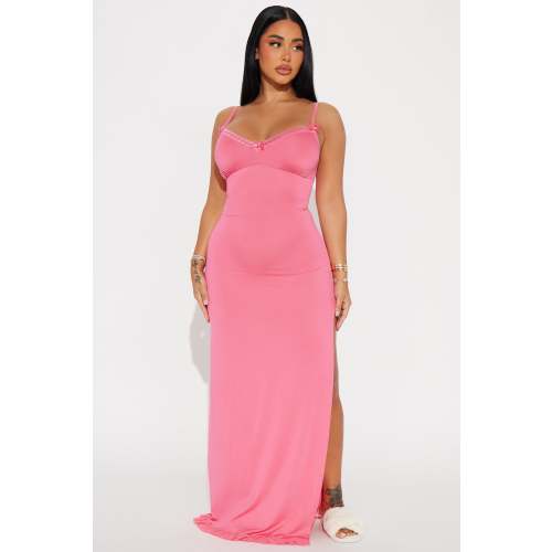 Hit The Snooze Maxi PJ Sleep Dress - Hot Pink