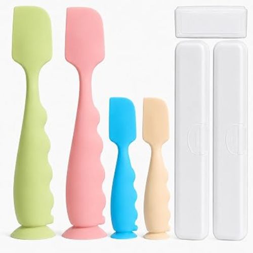 4 Pack Diaper Cream Spatula with 3 Case,Baby Butt Spatula Cream Applicator