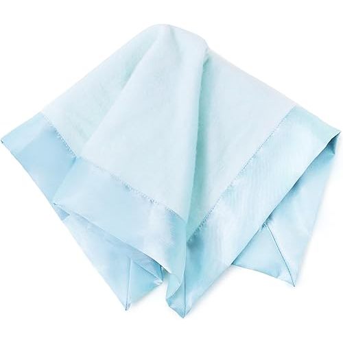 Ultra-Soft Lovey Security Blanket - Baby Essentials, Newborn Essentials, Ultra-Soft Fleece Baby Blanket with Satin Trim – 16" x 16" - Blue