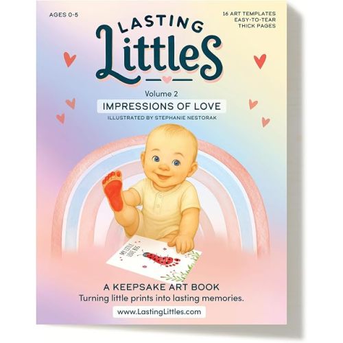 Lasting Littles Volume 2: Impressions of Love | Baby Toddler Handprint & Footprint Keepsake Book, Baby Shower New Parent Grandparent Gift, Preschool Craft, Ages 0-5 *Paints Not Included*