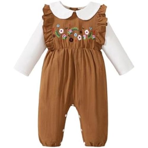 Mioglrie Newborn Baby Girl Clothes Long Sleeves Romper Fall Winter Jumpsuit 0 3 6 9 12 18 Months Baby Clothes for Girl
