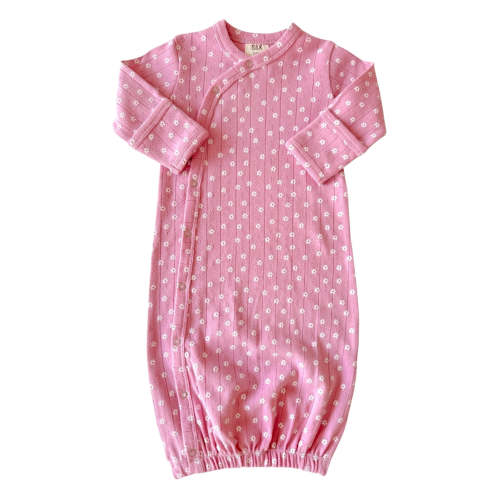 Pink Flower / Organic Pointelle Gown