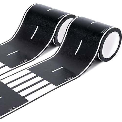 Roadway Tape - Black Residue Free Road Car Track Tape for Kids Birthday Party Racing Party Decoration - 2.4 Inch Wide 40 FT Long, 2Pack