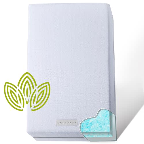 Organic Cotton Covered Dual-Sided Crib Mattress | 2-Stage Premium Memory Foam CertiPUR-US Hypoallergenic Baby Mattress Firm Support for Infant Cooling Gel for Toddler, Waterproof Washable, 52x27.5x5.5