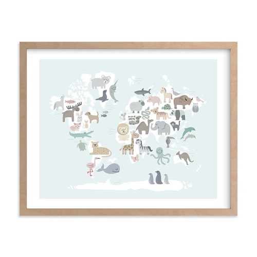 Minted® Wild World Map Wall Art by Jessie Steury