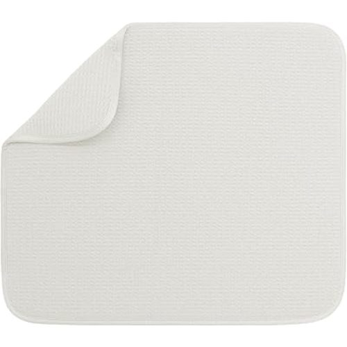 S&T INC. Dish Drying Mat, 16” x 18”, Absorbent Microfiber Kitchen Counter Mat, Dish Drying Pad for Dishes, Utensils, Pots and Pans, Large, Cream