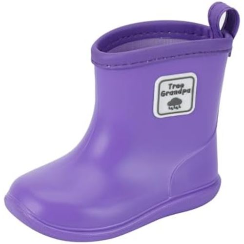 11 Toddler | Tree Grandpa Toddler Rain Boots for Boys Girls Waterproof Baby Kids Rain Boots With Easy-on