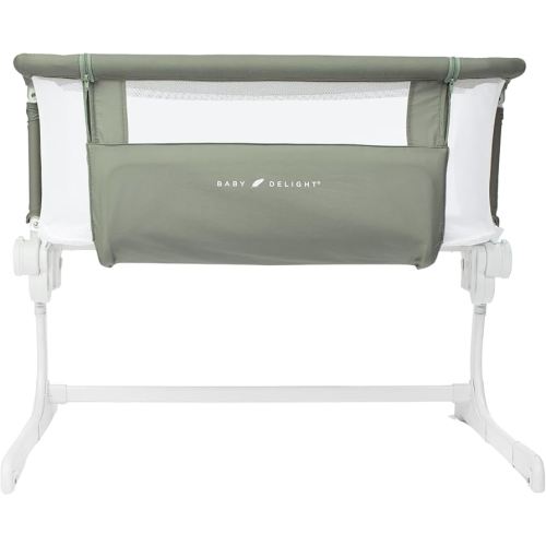Baby Delight Beside Me Dreamer Bassinet | Bedside Sleeper & Baby Bassinet | 6-Position Height Adjustment | 100% GOTS Certified Organic Cotton Fabric | Organic Sage