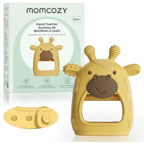 Momcozy Baby Teether Toys | Baby Teething Toys | Baby Teething Relief | Food Grade Silicone Teether Baby Toys | Baby Teether 0-6 Months | Teething Toy 6-12 Months | Baby Essential | Yellow