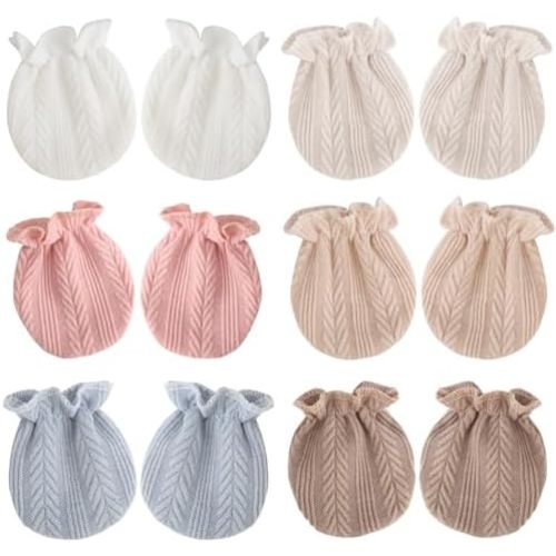 BQUBO Newborn Infant Toddler Mittens No Scratch Cotton Elastic Wrist Gloves Hypoallergenic for 0-6 Months Baby Boys Girls