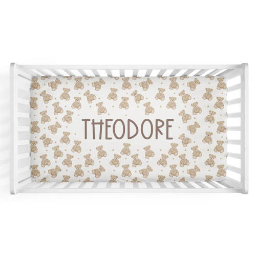 Beary Sweet Personalized Crib Sheet
