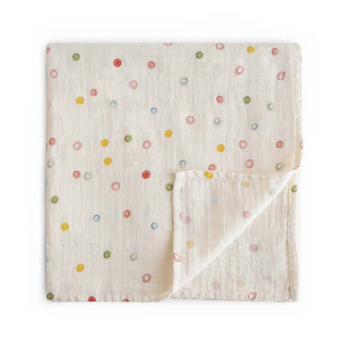 Muslin Swaddle Blanket Organic Cotton - Smiley Face – oh baby!
