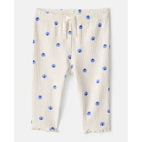 Baby Girl Blueberry Print Cotton Pull-On Pants - Ivory | Carter's