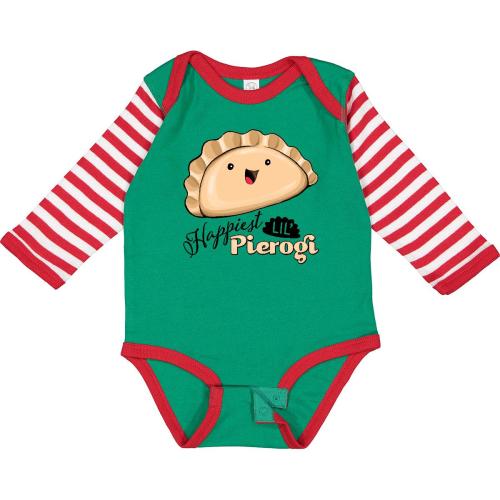 Happiest Lil' Pierogi Baby Long Sleeve Bodysuit By Inktastic