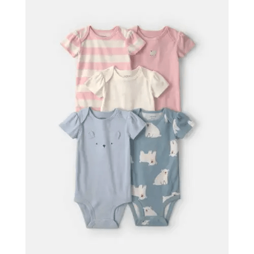 Baby Girl 5-Pack Bear Short-Sleeve Bodysuits | Carter's
