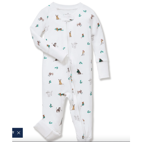 Baby's Pima Peekaboo Romper in Jingle Paws