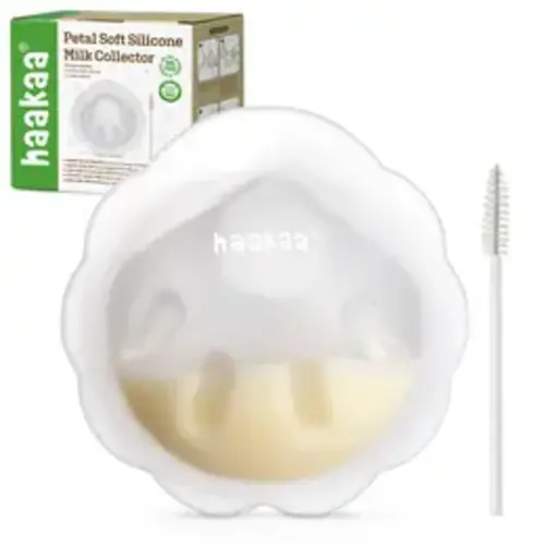 haakaa Petal Soft Silicone Milk Collector, Discreet Milk Catcher, Leak-Protection Breast Milk Saver, Reusable Breast Shells Milk Collection Cup for Breastfeeding with Cleaning Brush,sohochic - TikTok Shop