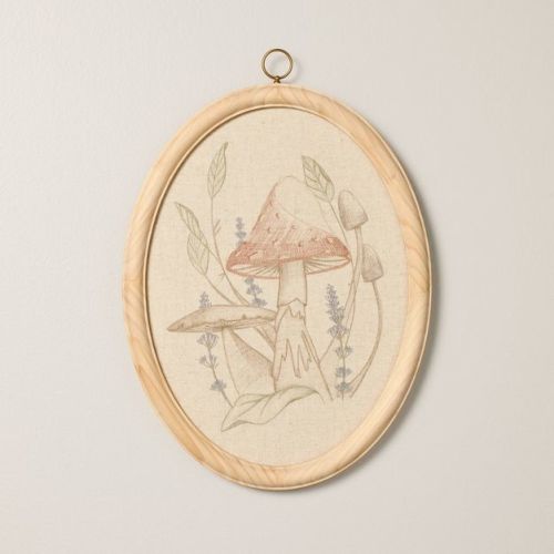 17"x13" Embroidered Oval Framed Wall Art - Hearth & Hand™ with Magnolia